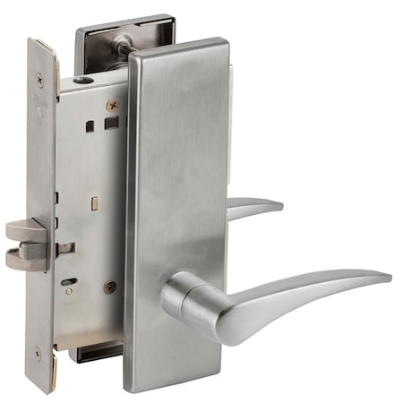 Schlage Grade 1 Passage Latch Mortise Lock, 12 Lever, N Escutcheon, Satin Chrome Finish, Right-Handed L9010 12N 626 RH